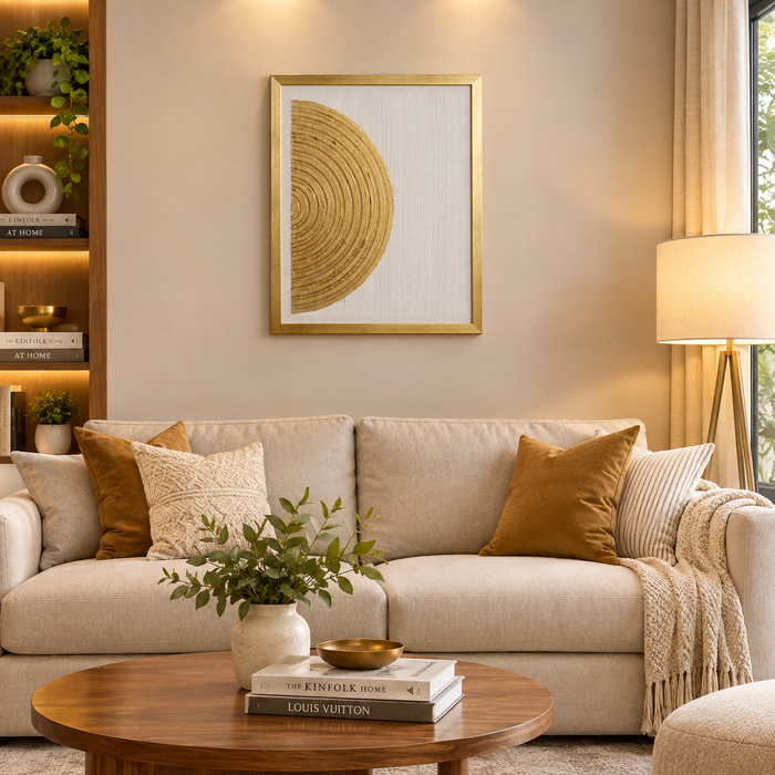 Gold Half Moon Geometric Painting
