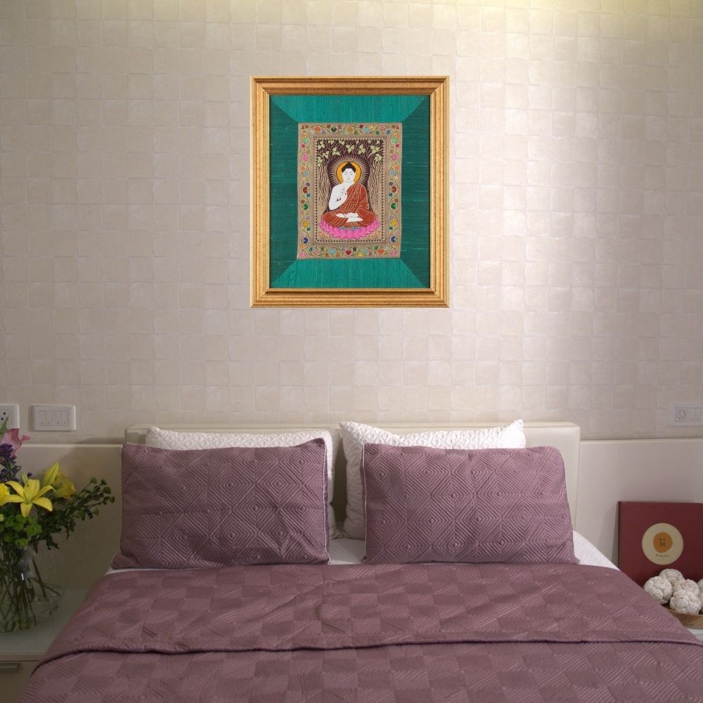 SILK TAPESTRY - BUDDHA ( SMALL  24" X 20 ")