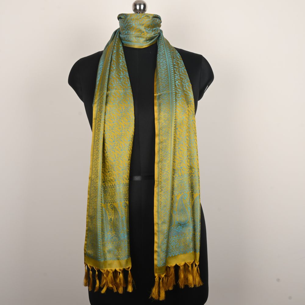 SILK STOLE - GOLDEN TEAL HERITAGE