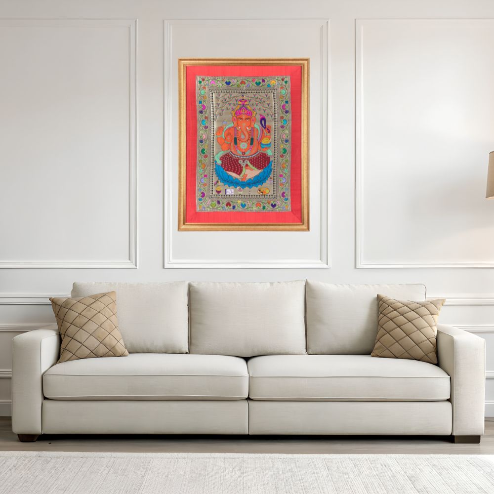 SILK TAPESTRY - GANESHA BIG ( 37" X 28" )