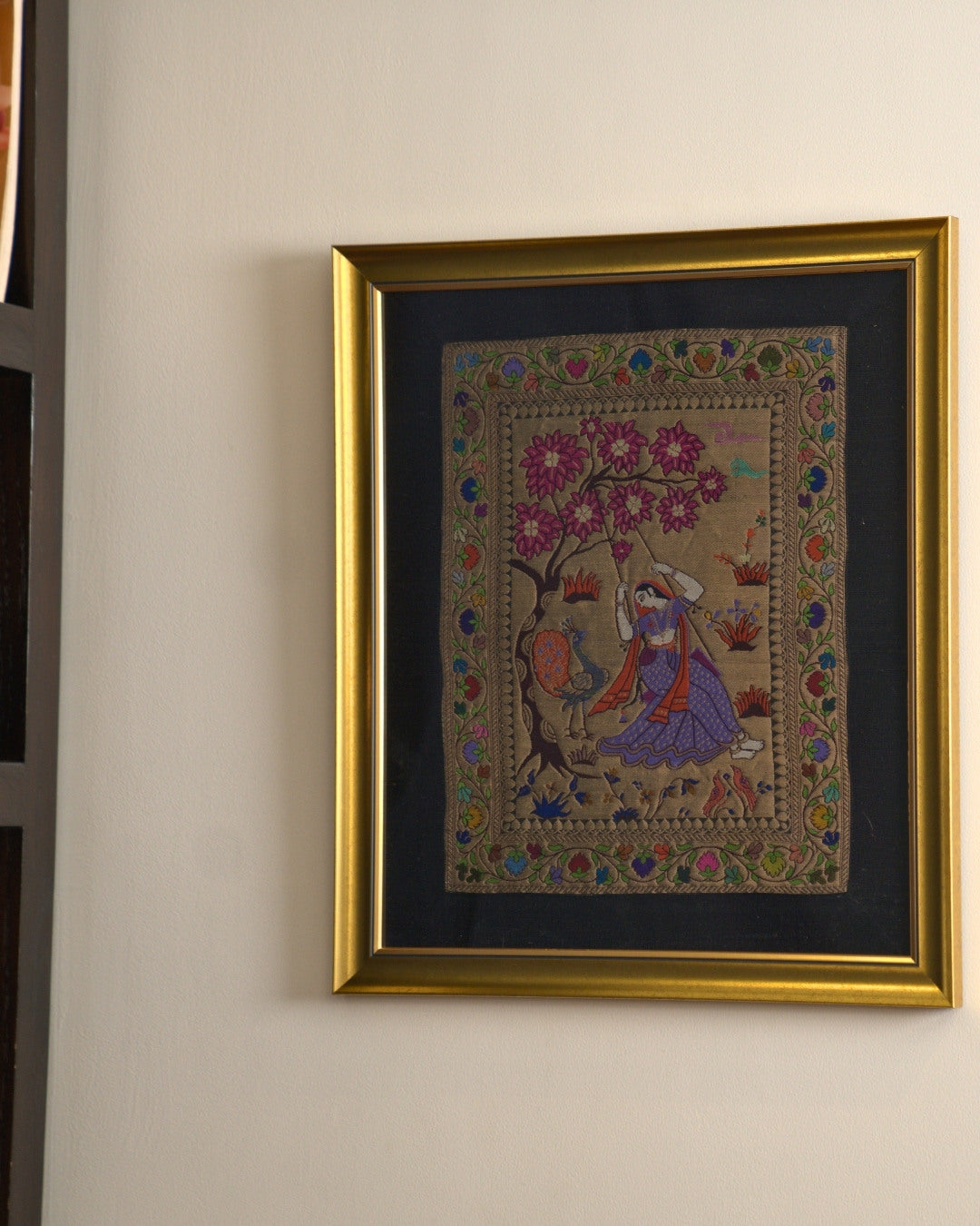 SILK TAPESTRY - RADHA ON A SWING