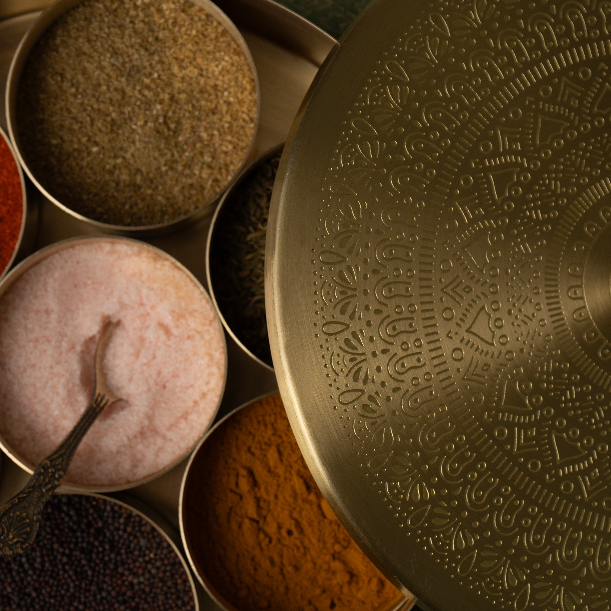 Decorative brass gift set.