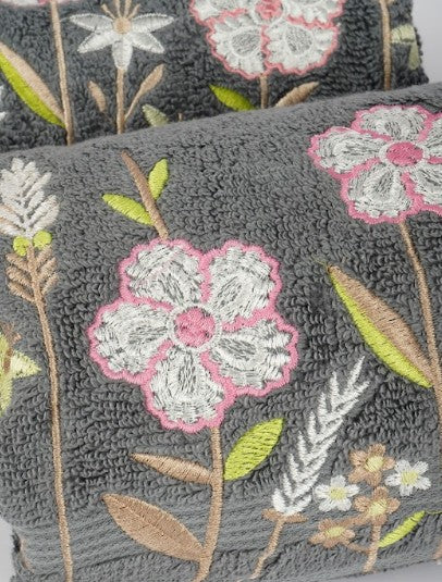 BATH TOWEL - PETAL GRACE-GREY