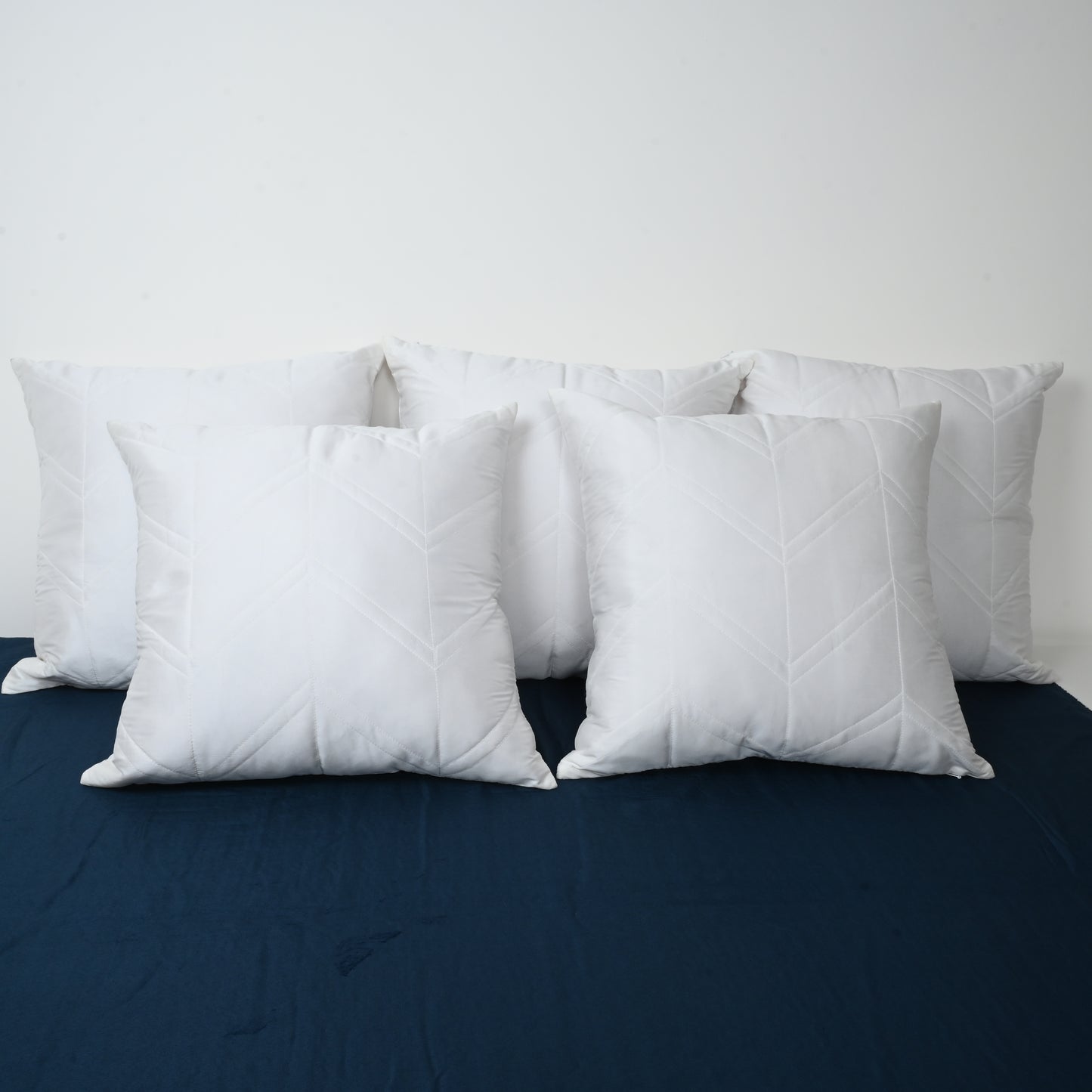 CUSHION COVER  -  QUILTED ZIGZAG DESIGN | SET OF  5