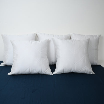 CUSHION COVER  -  QUILTED ZIGZAG DESIGN | SET OF  5