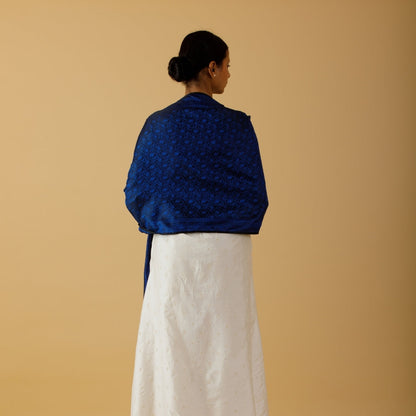 Blue silk stole for girl