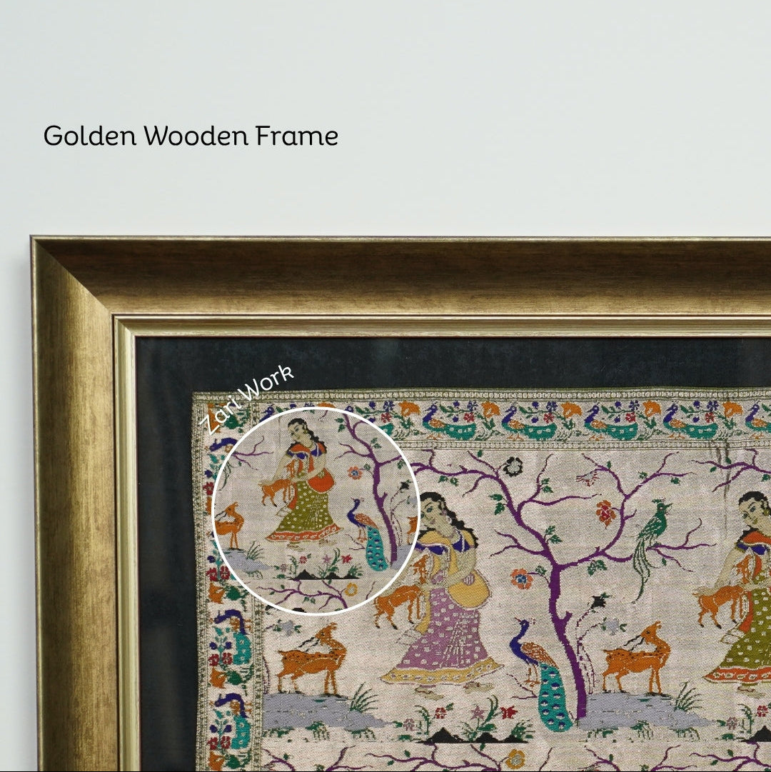 Nine Gopia in a Frame Silk Tapestry
