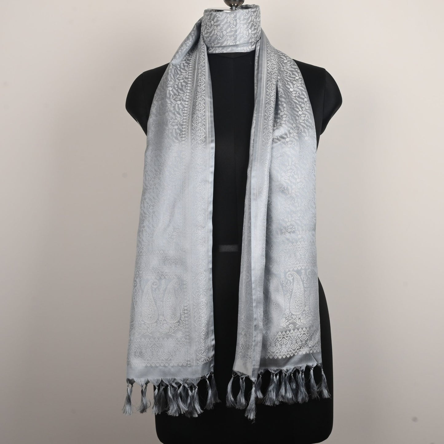 SILK STOLE - GREY SILVER MIST