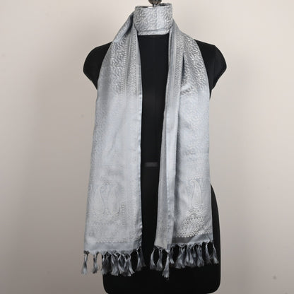SILK STOLE - GREY SILVER MIST