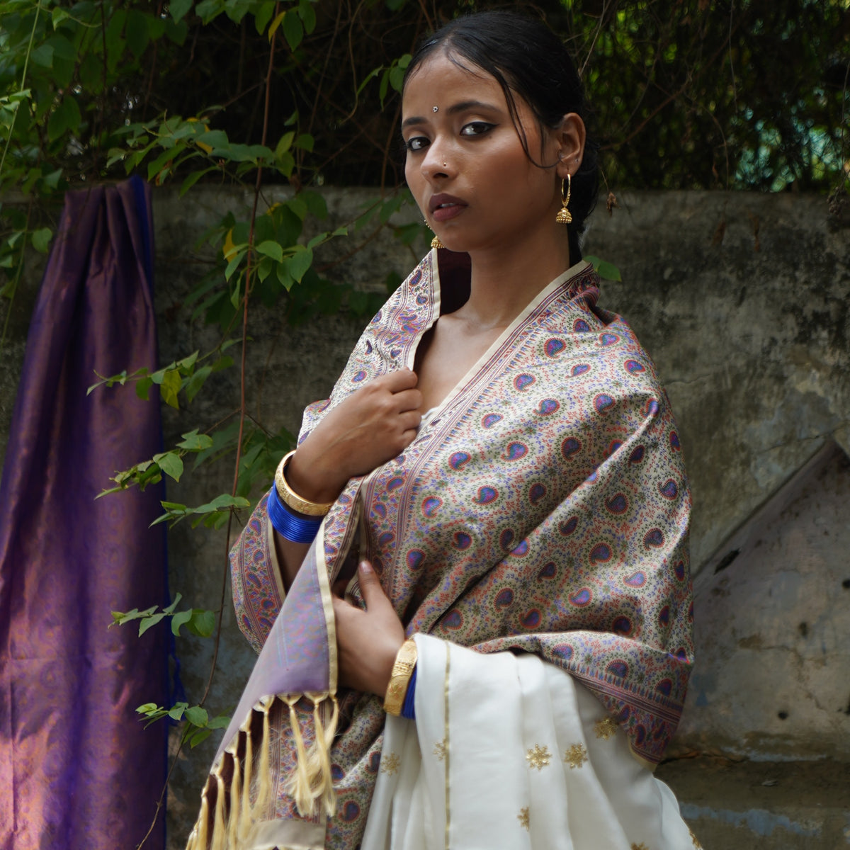 Persian Beige Silk Stole