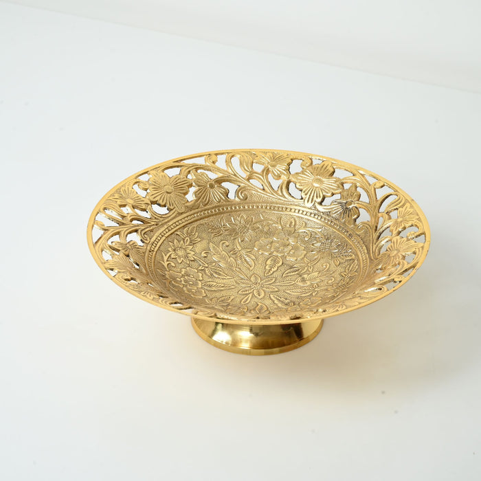 Handcrafted Antique Golden  Style Decorative Fruit Bowl