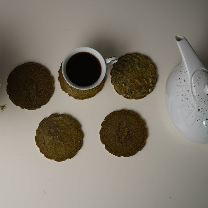Rustic Gold Resin Coasters