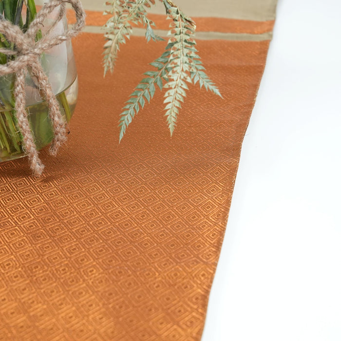 Handcrafted Silk Table Runner Warm Beige Elegant Dining & Festive Décor
