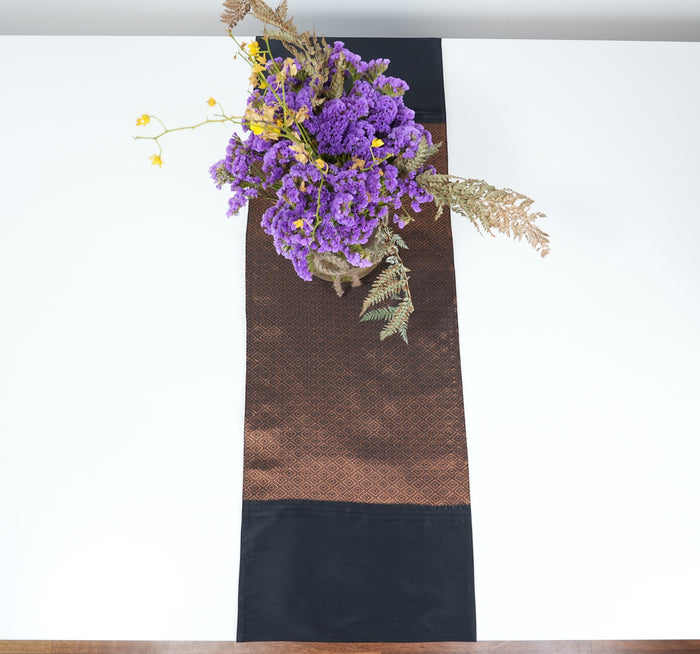 Handcrafted Silk Table Runner - Black – Elegant Dining & Festive Décor