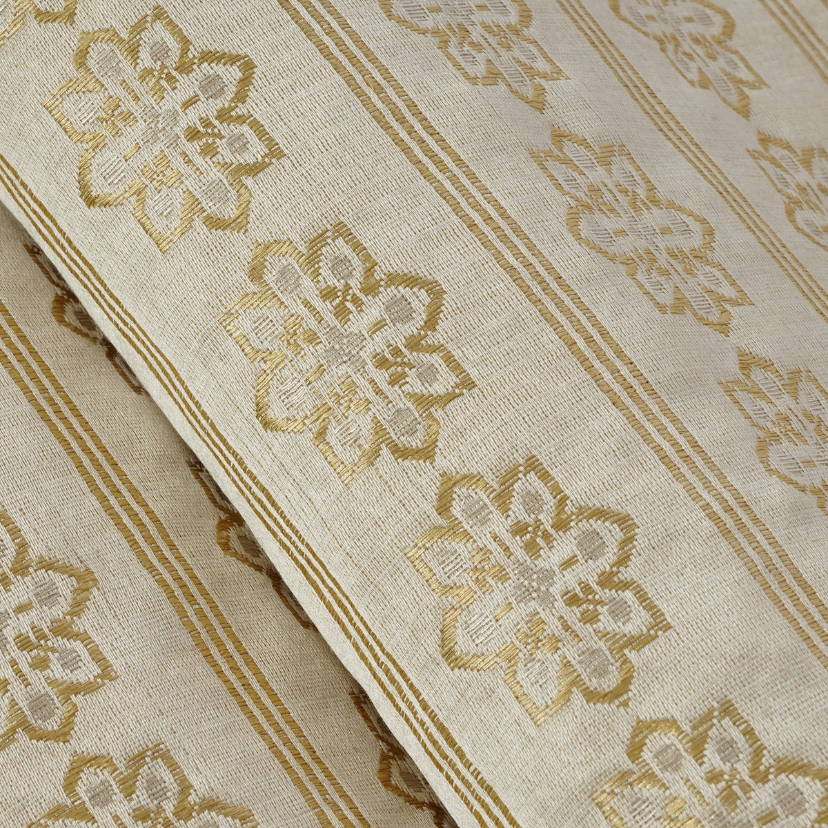 Ivory Gold Pure Silk Fabric