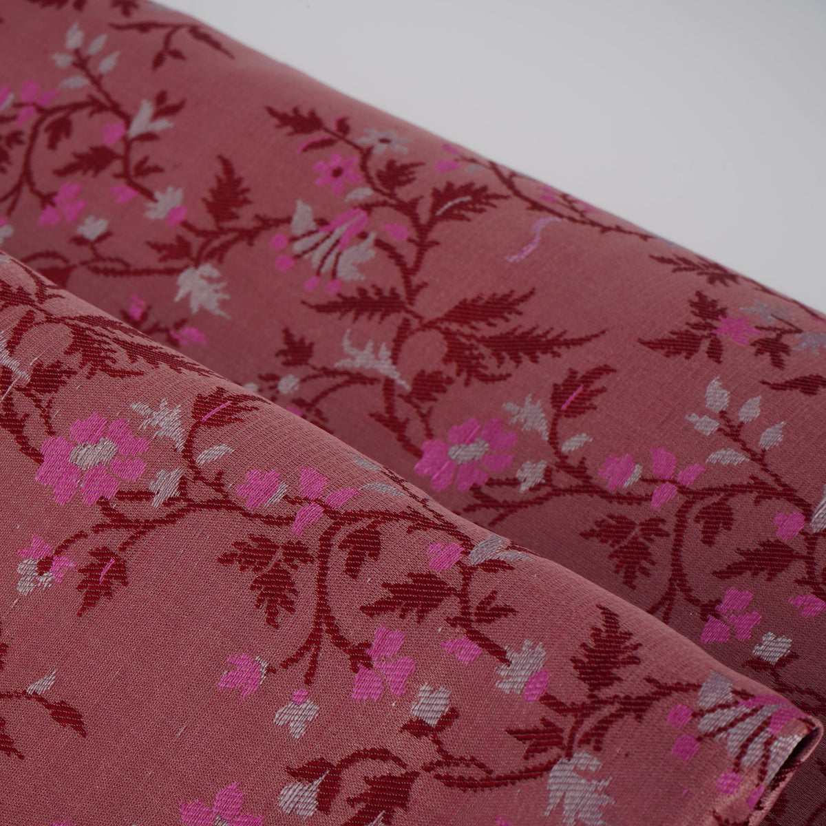 Red Rose Pure Silk Fabric