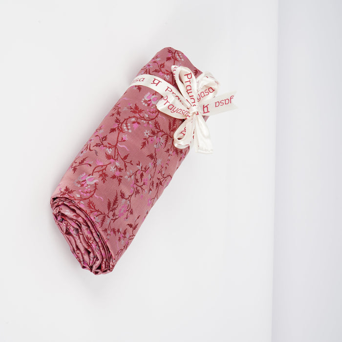 Red Rose Silk Fabric: Sustainable Fashion Wear (4.5 Meter)