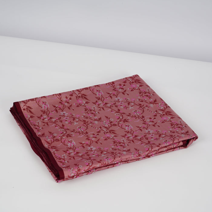 Red Rose Silk Fabric: Sustainable Fashion Wear (4.5 Meter)