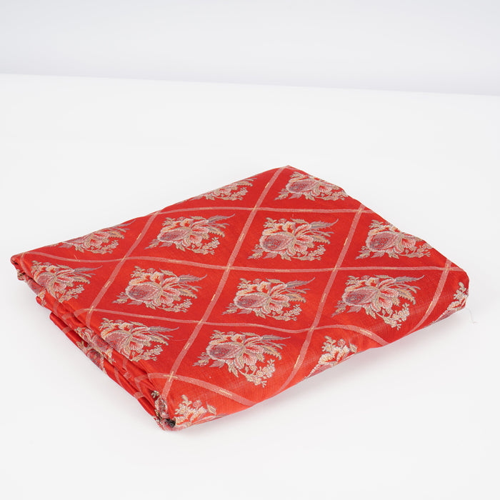 Red Raw Silk Fabric - 6 Meter Roll - Sustainable Fashion