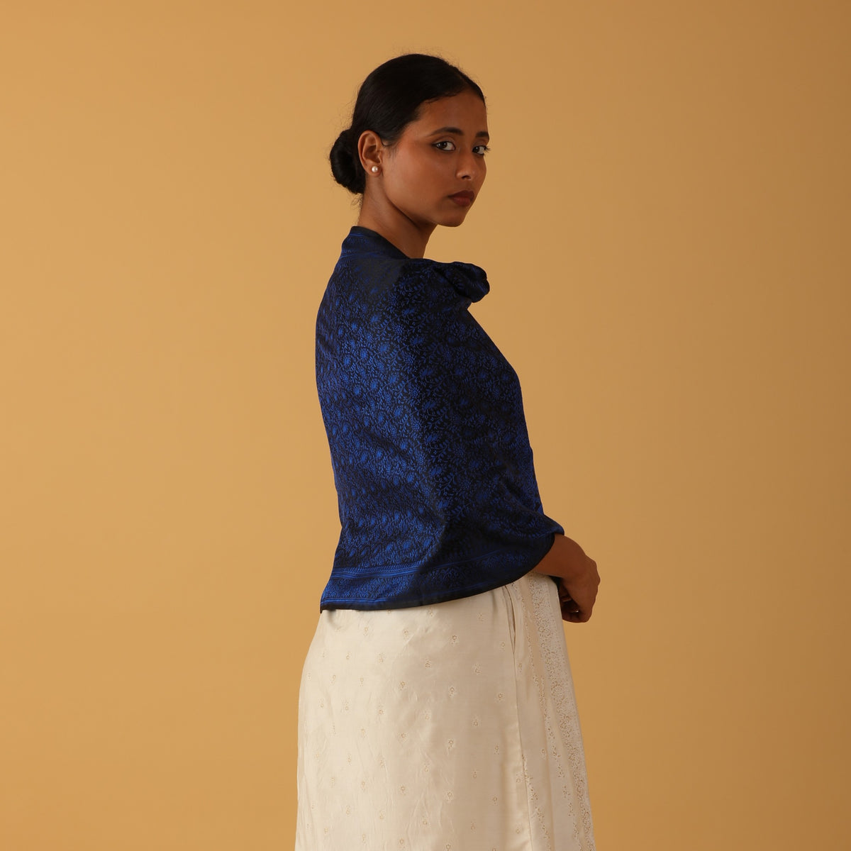 Midnight Bloom Silk Stole