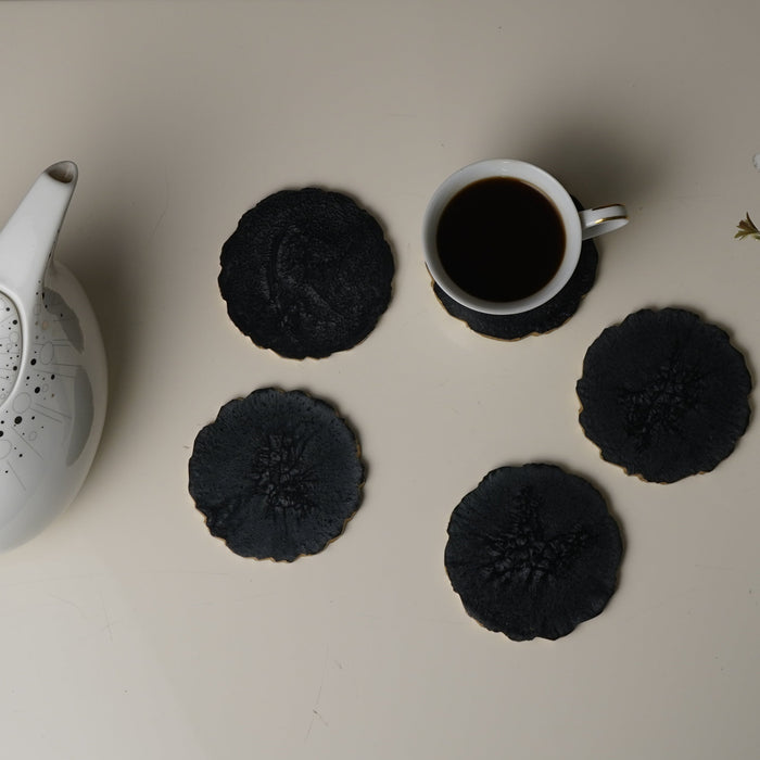 Solid Black Resin Coasters