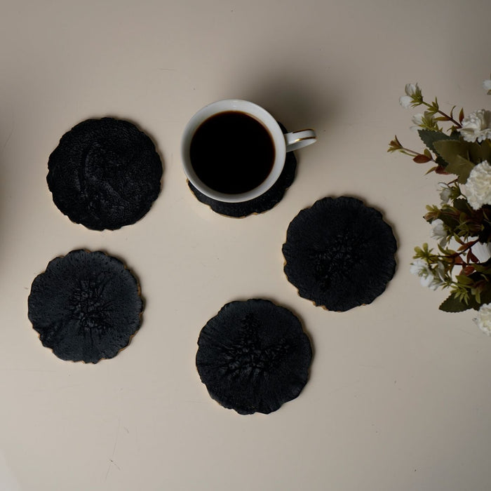 Solid Black Resin Coasters
