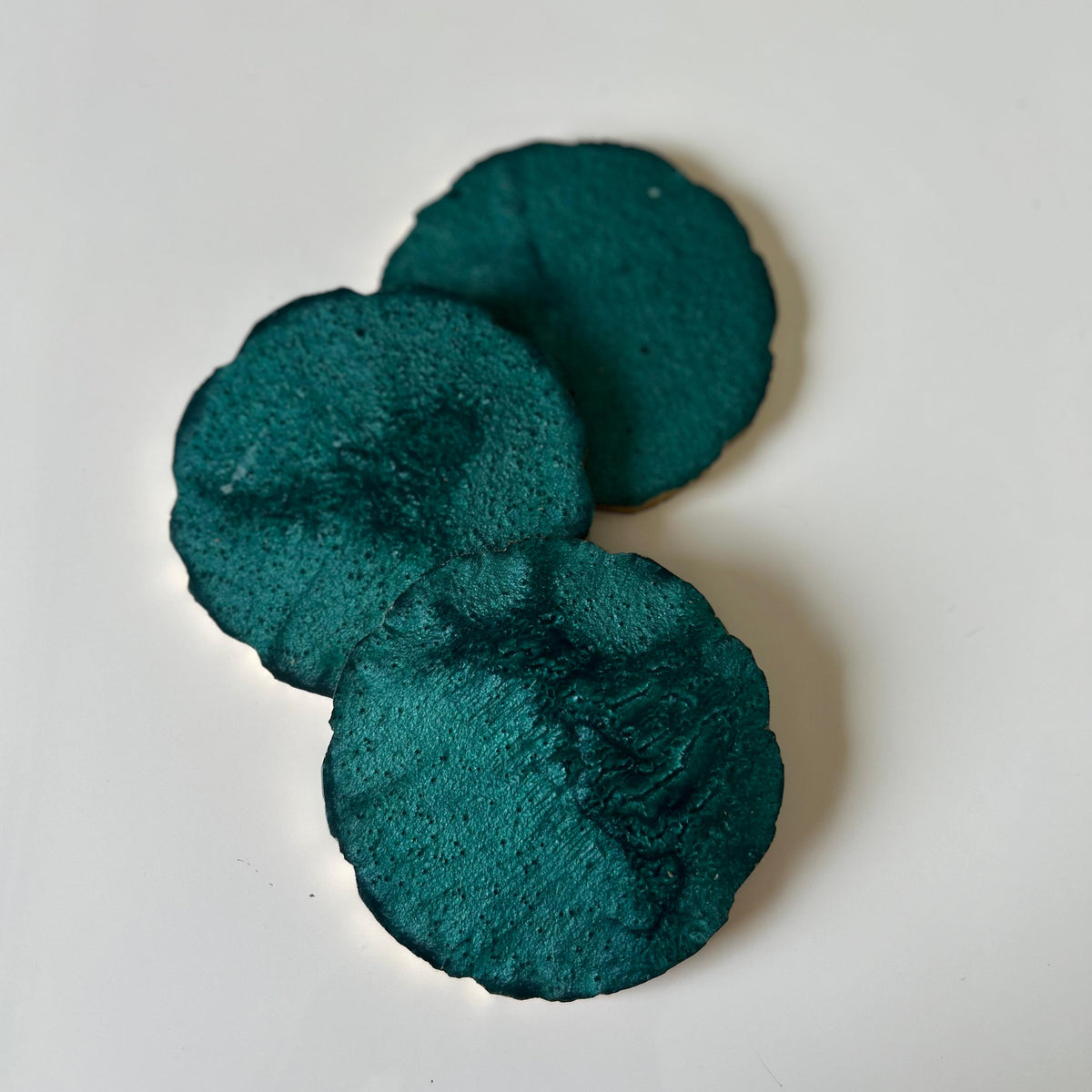 Solid Green Rasin Coasters Set of 5