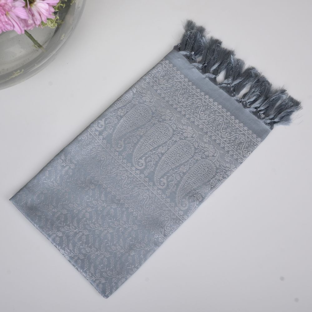SILK STOLE - GREY SILVER MIST