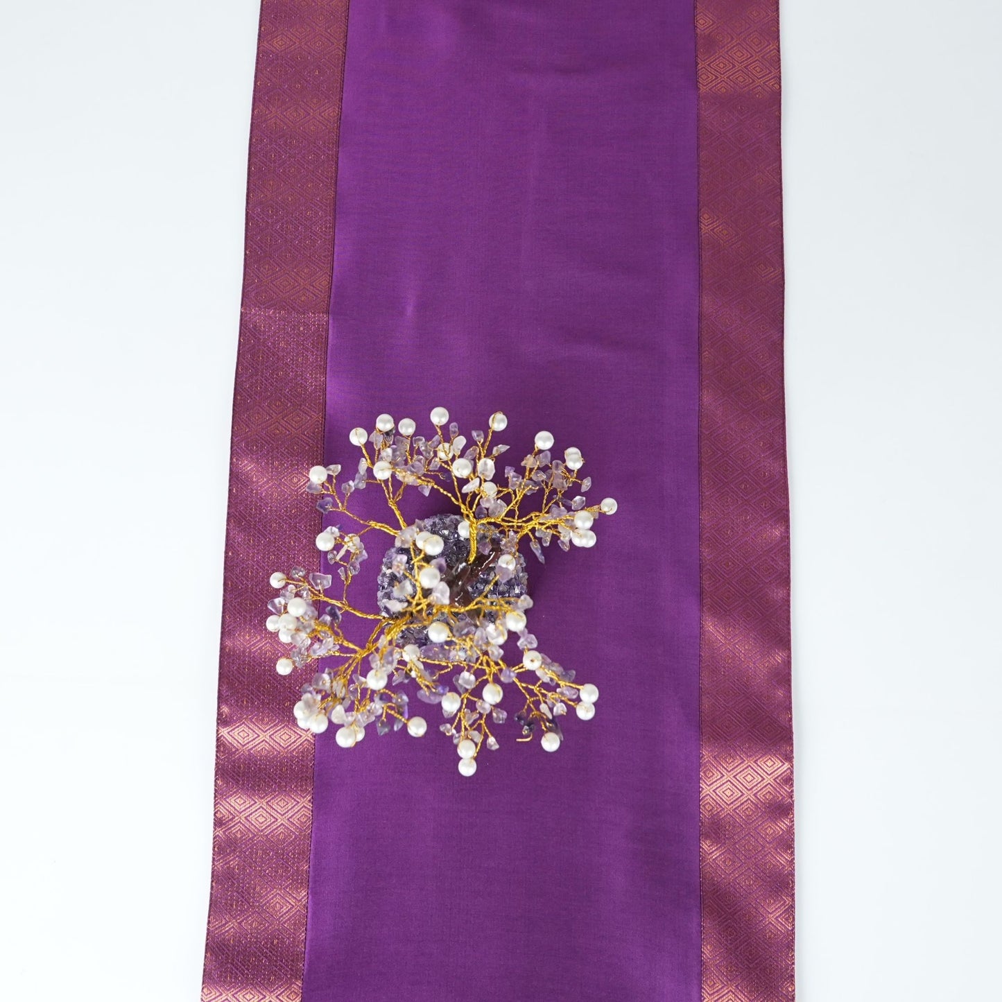 Hndcrafted Silk Table Runner Purple – Elegant Dining & Festive Décor