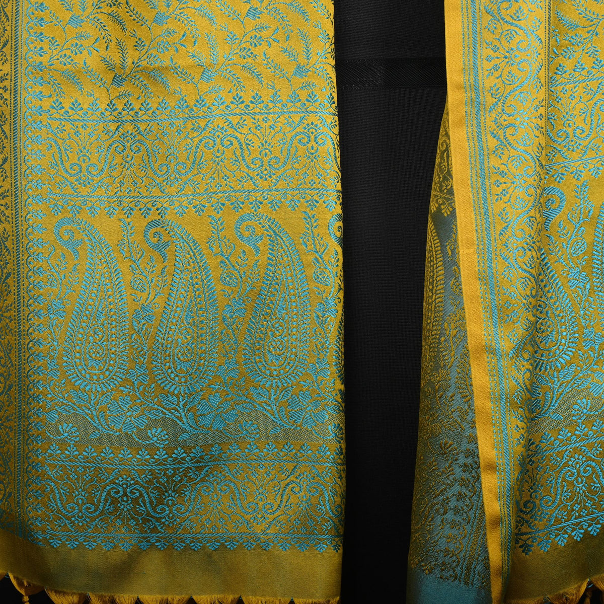 Golden Teal Heritage Silk Stole
