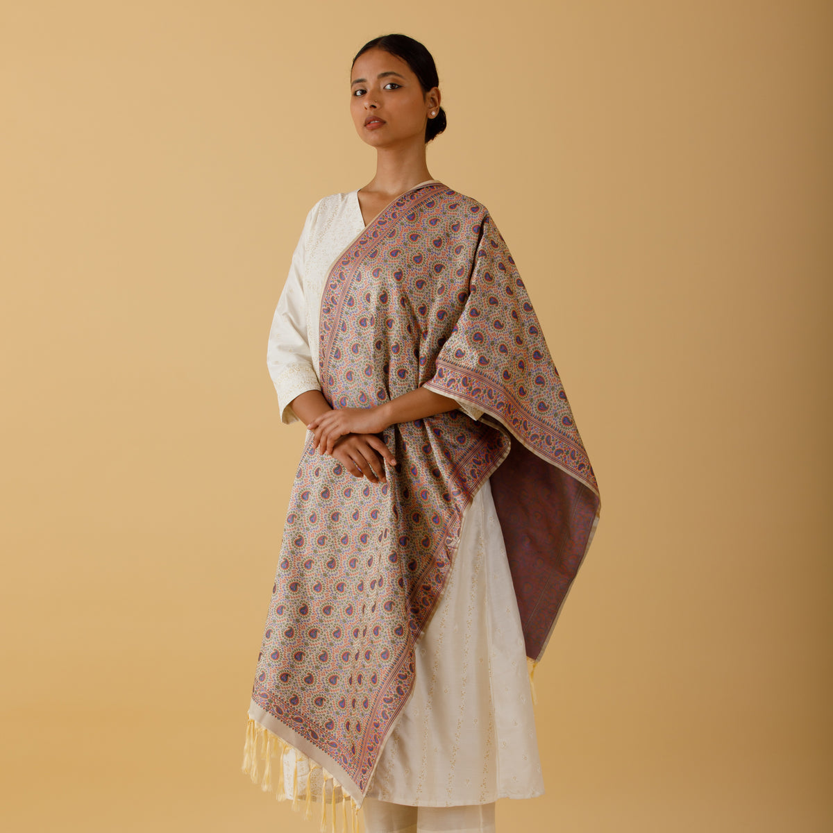 Persian Beige Silk Stole