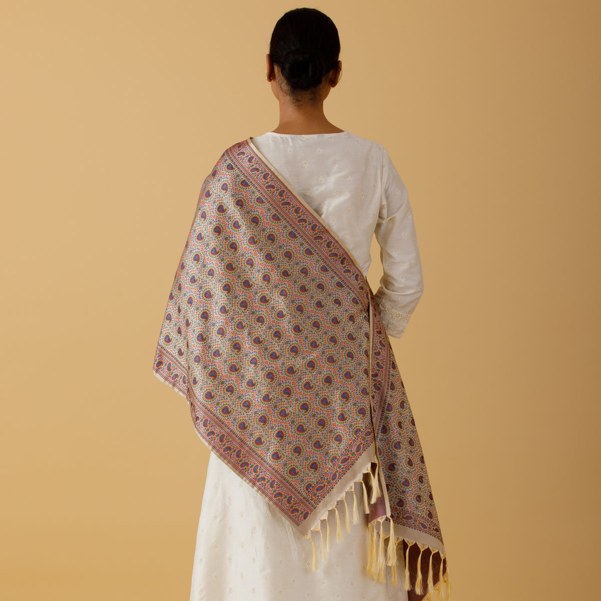 Persian Beige Silk Stole