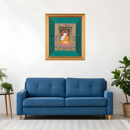 SILK TAPESTRY - BUDDHA ( SMALL  24" X 20 ")