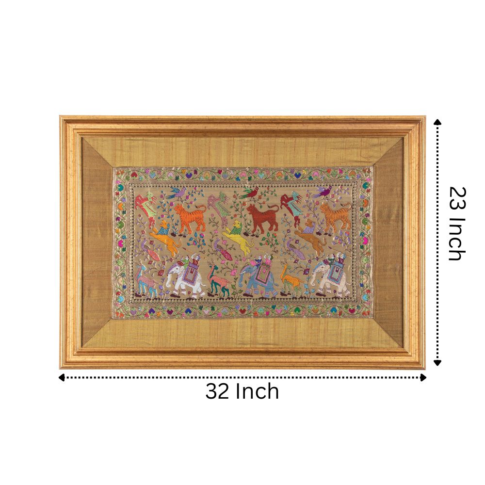 Animals in the Forest Silk Tapestry