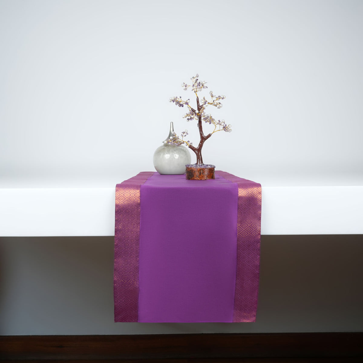 Purple Silk Table Runner