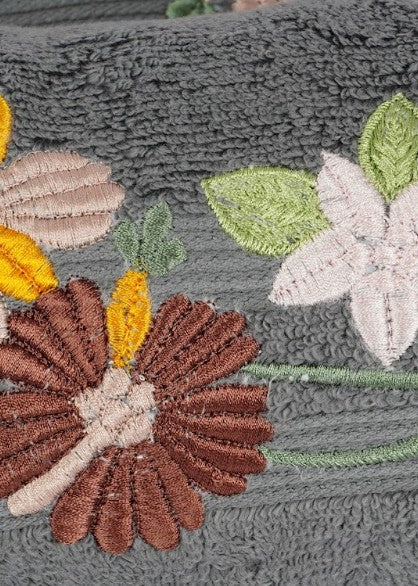 BATH TOWEL - TWILIGHT FLORA - GREY