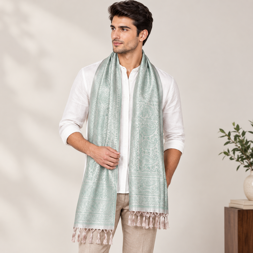 Mint Colour Silk Men’s Scarf