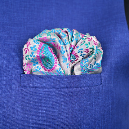 FOUR COLOR SILK POCKET SQUARE | PERSIAN DESIGN AND RAINBOW