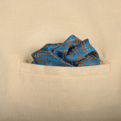 TWO COLOR  SILK POCKET SQUARE | SINGLE | FISH TAIL AND OCTAVIA DESIGN