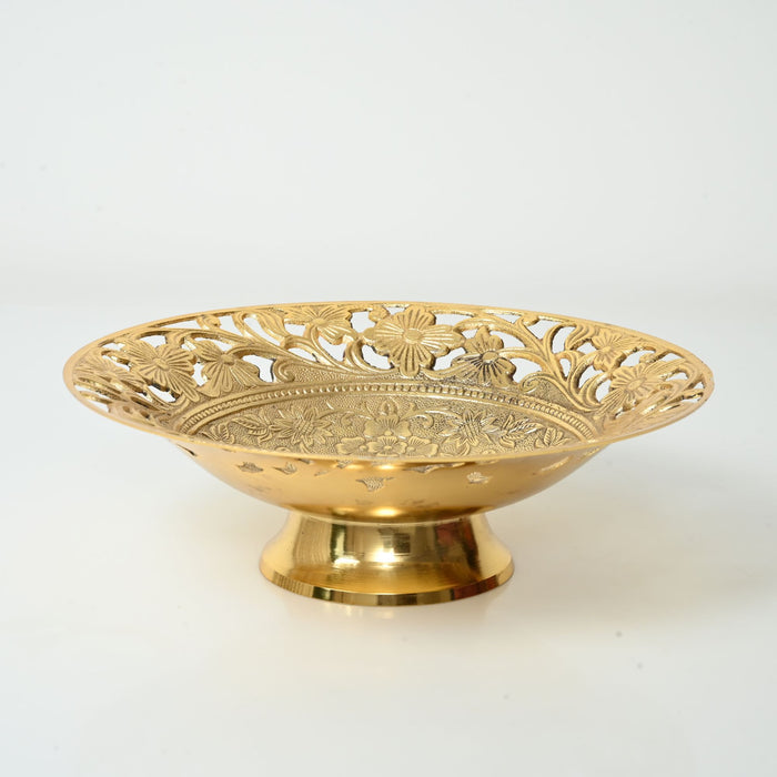 Handcrafted Antique Golden  Style Decorative Fruit Bowl