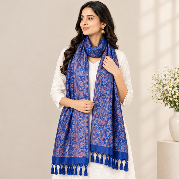 SILK STOLE - PERSIAN BLUE