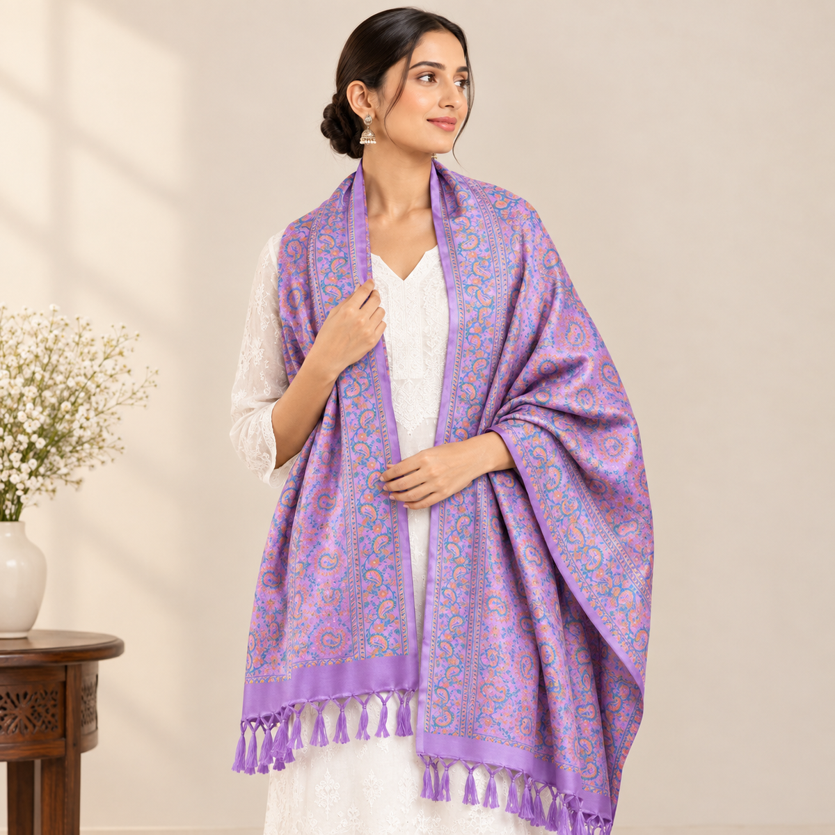 Persian Lavender Silk Stole