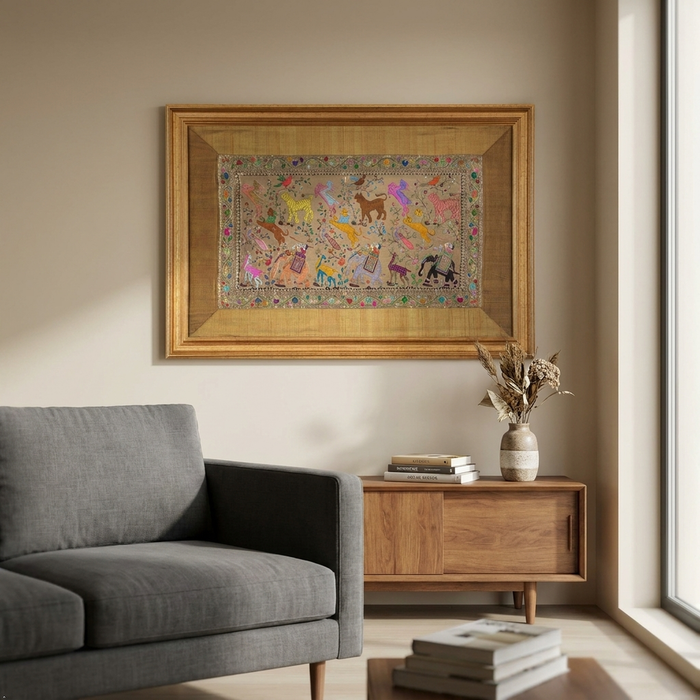 Animals in the Forest Silk Tapestry