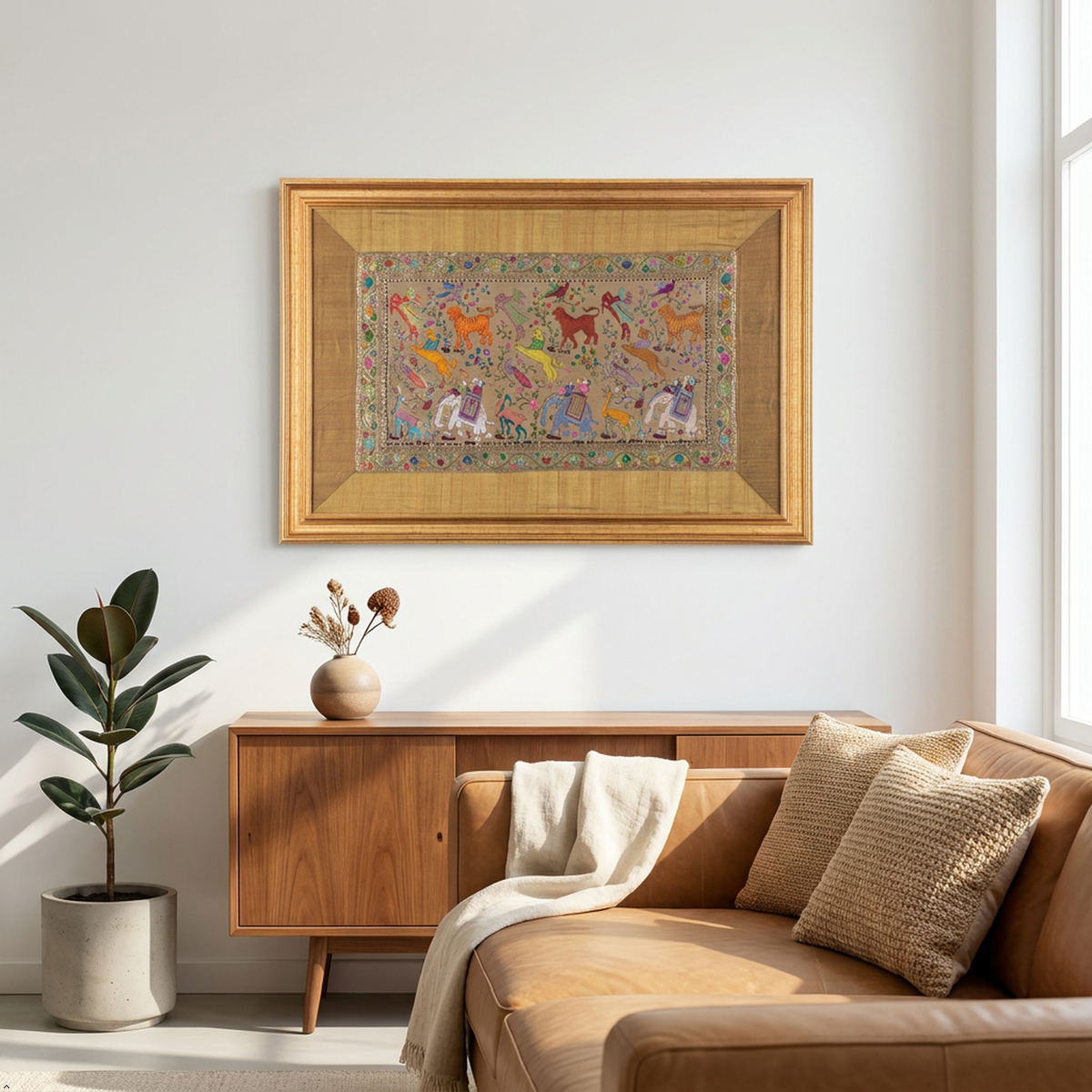 Animals in the Forest Silk Tapestry