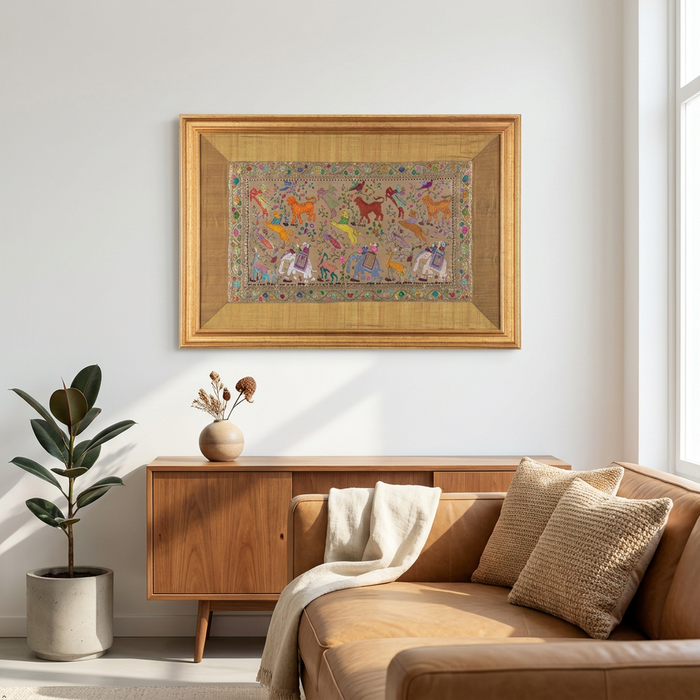 Animals in the Forest Silk Tapestry
