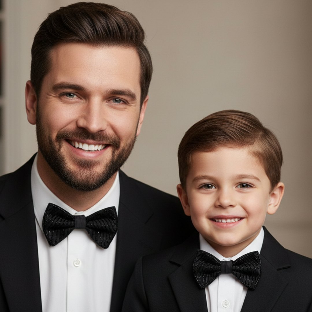 Black Bow Tie (Set of 2)