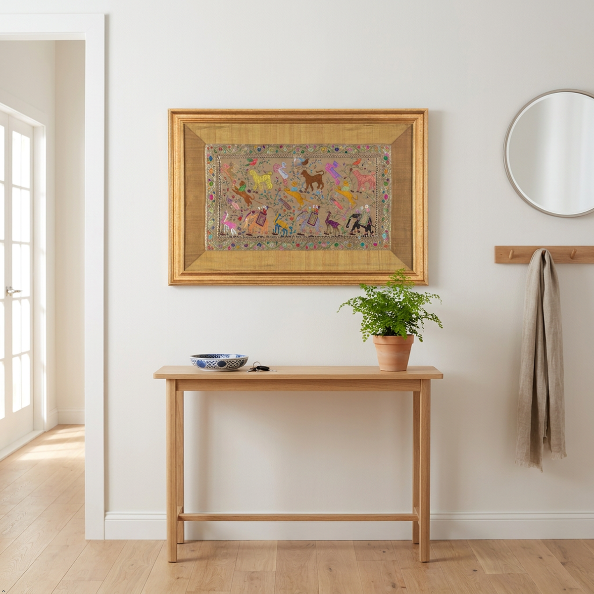 Animals in the Forest Silk Tapestry