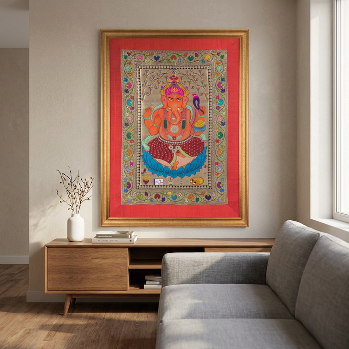 Big Ganesha Silk Tapestry