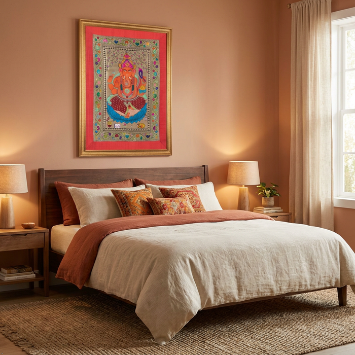 Big Ganesha Silk Tapestry