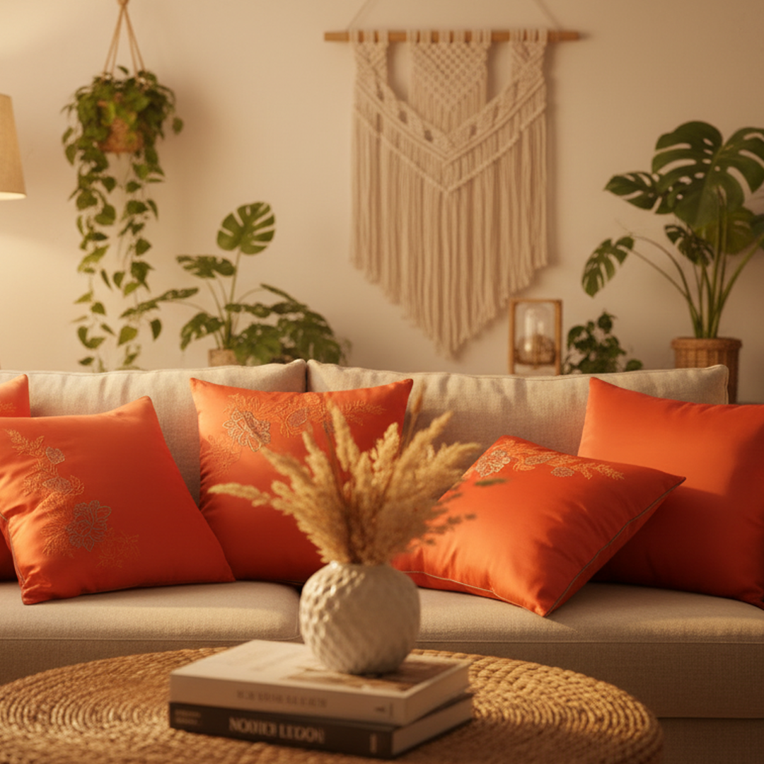 Orange Festive Cusion Cover Set